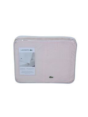 Lacoste 3 Pc Twin Sheet Set 100% Cotton Percale Iced Pink Oeko-Tex Certified